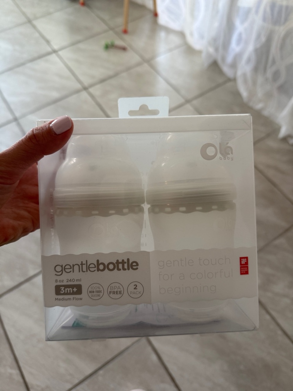 GentleBottle Infant Feeding Bottle Set - White (2 Pack)